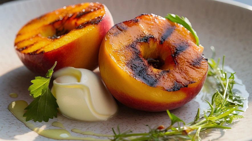 Grilled Peaches and Cream